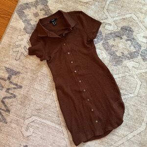 Forever 21 brown collar mini dress swim cover